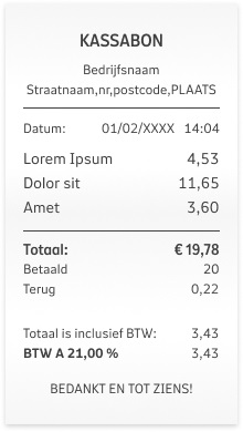 Afbeelding van een kassabon 